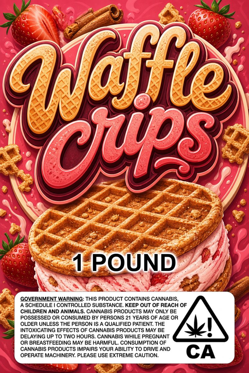 Waffle crips custom 6x9 pound bag sticker / turkey-bag flavor label