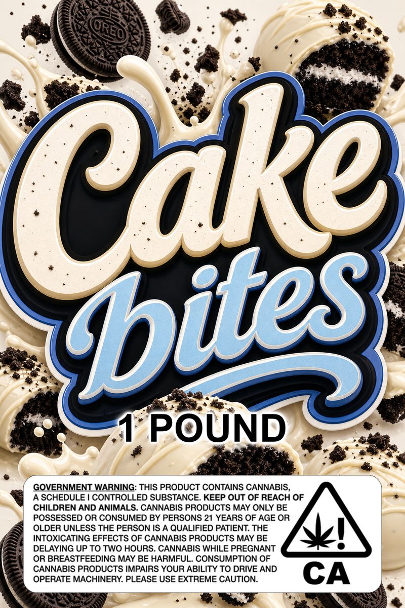 Cake bites custom 6x9 pound bag sticker / turkey-bag flavor label