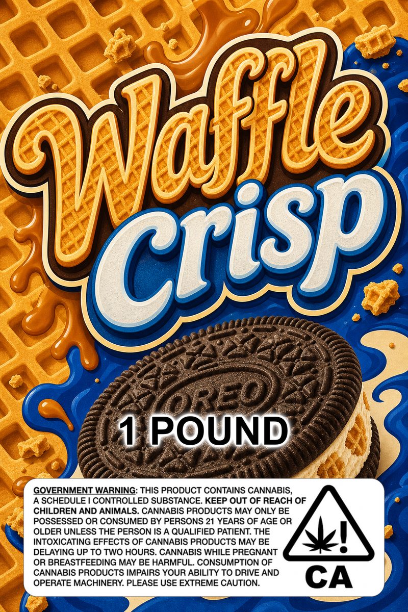Waffle crisp custom 6x9 pound bag sticker / turkey-bag flavor label