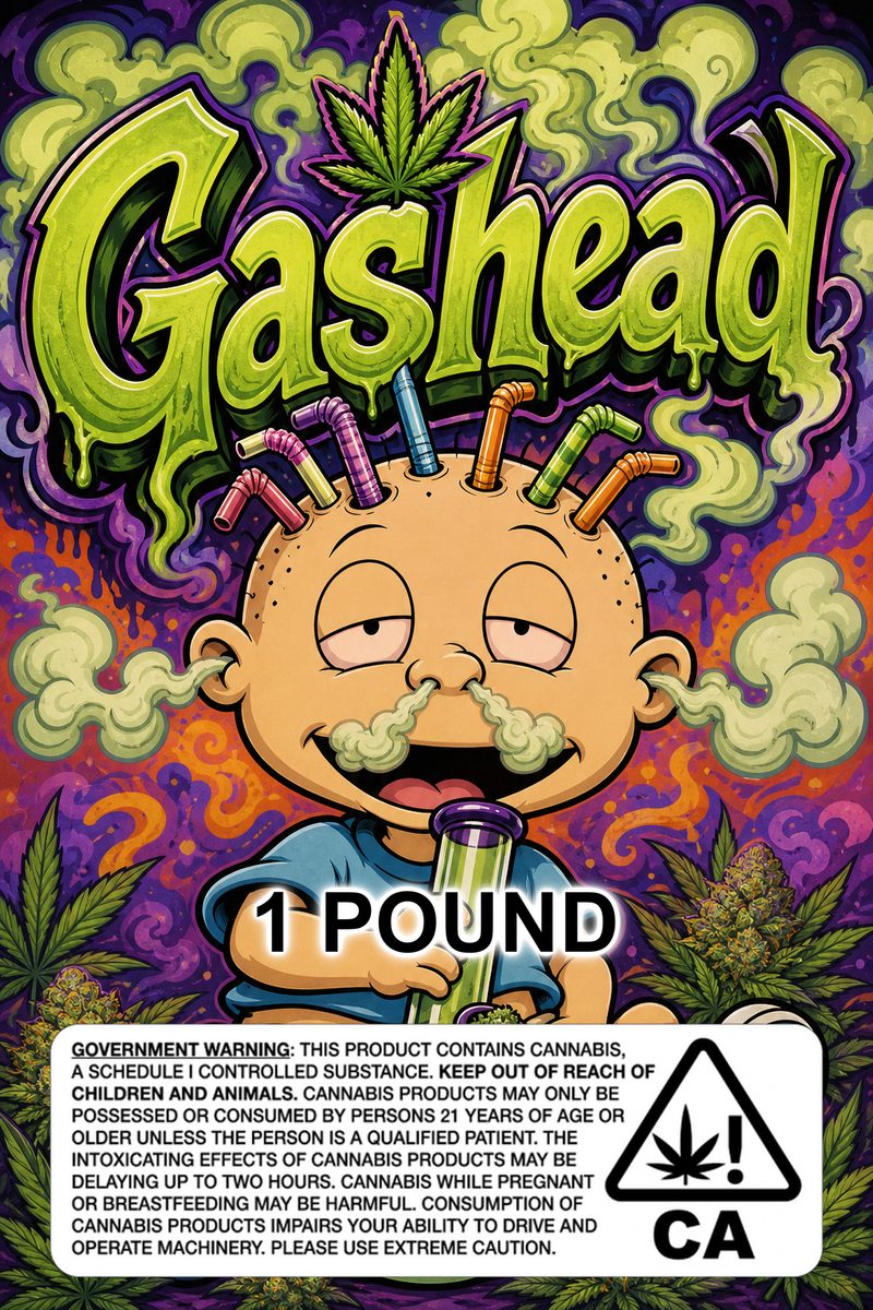 Gashead custom 6x9 pound bag sticker / turkey-bag flavor label