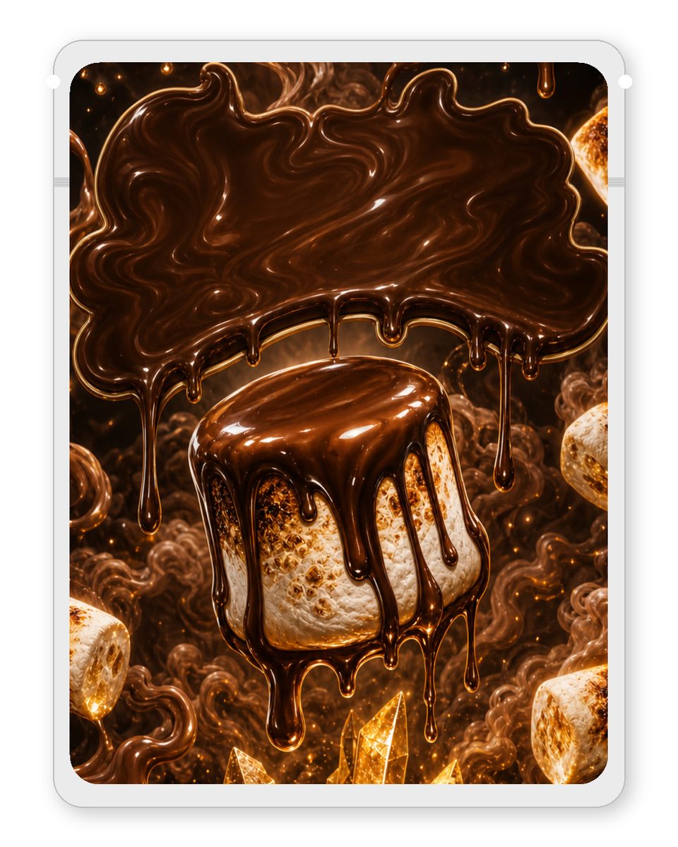 Chocolate Marshmallow custom 4"x5" mylar bag design (back)