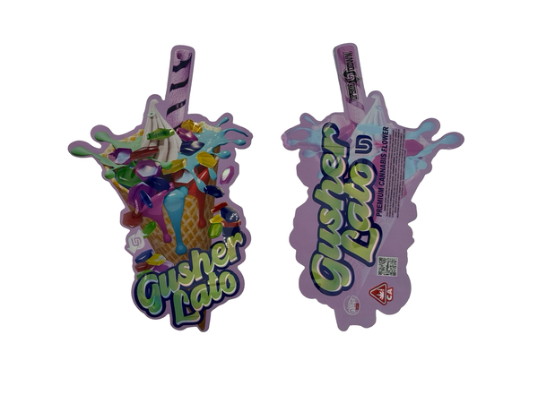 Gusher Lato 3.5g Mylar Bags Upside Down
