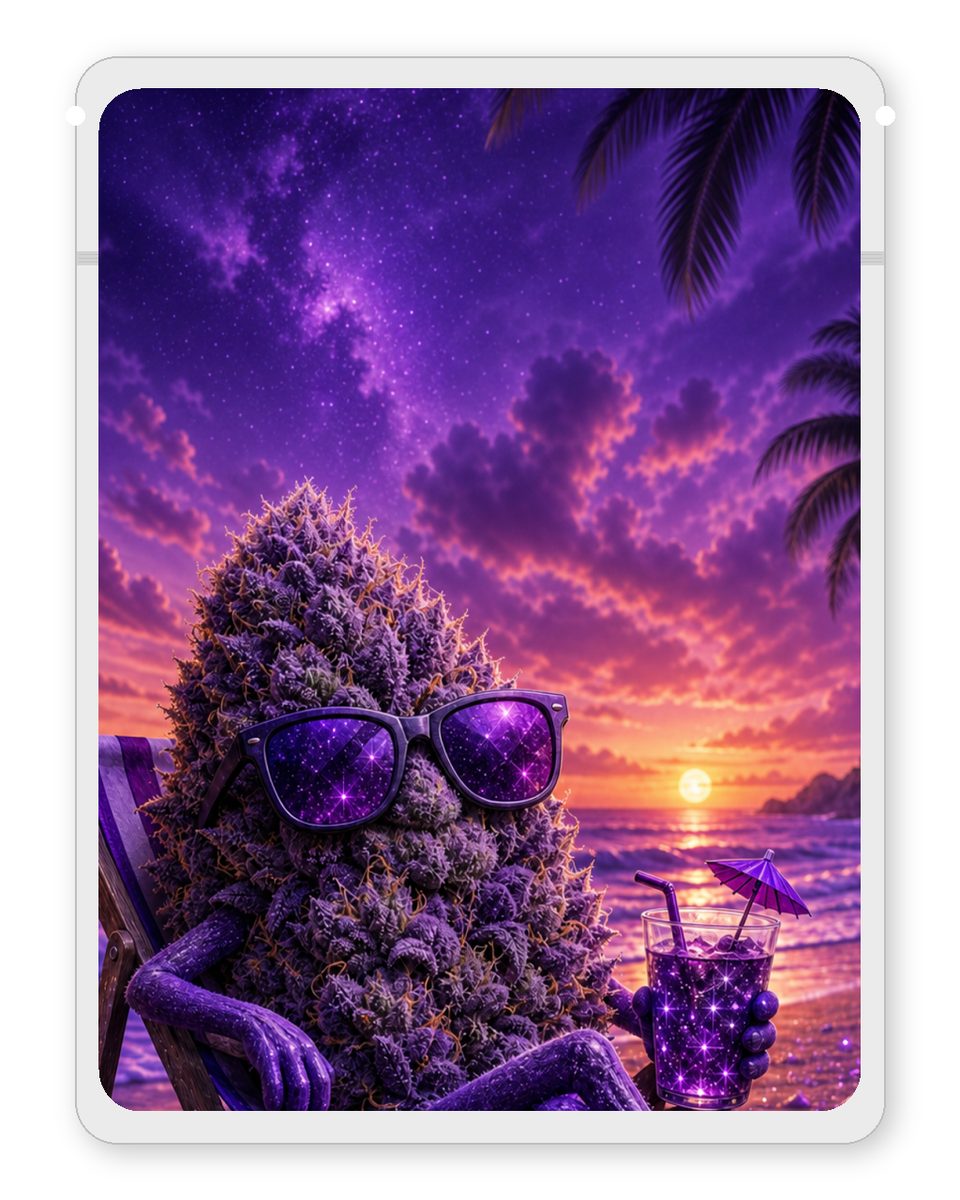 Purple phantom custom 4"x5" mylar bag design (back)