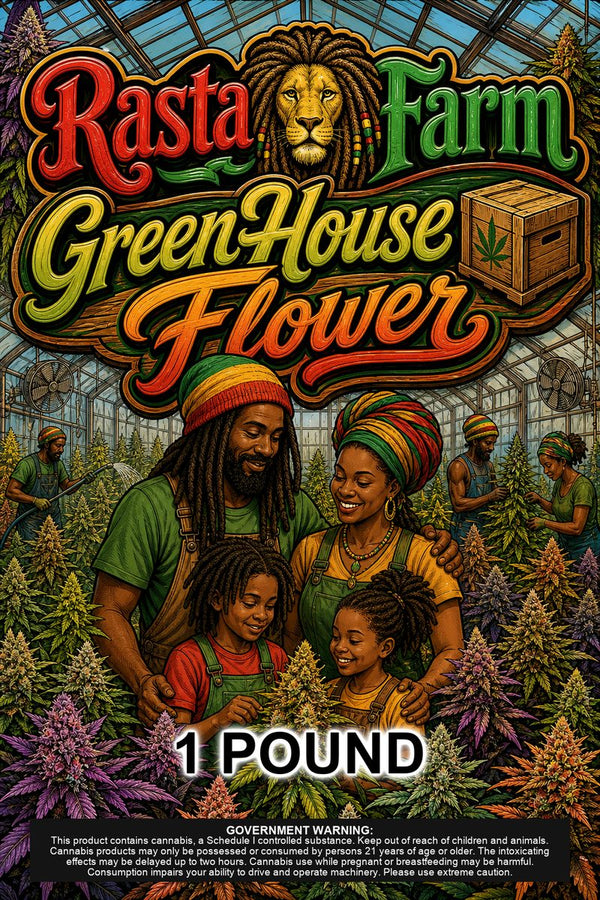 Rasta🦁Farm GreenHouse📦Flower custom 6x9 pound bag sticker / turkey-bag flavor label