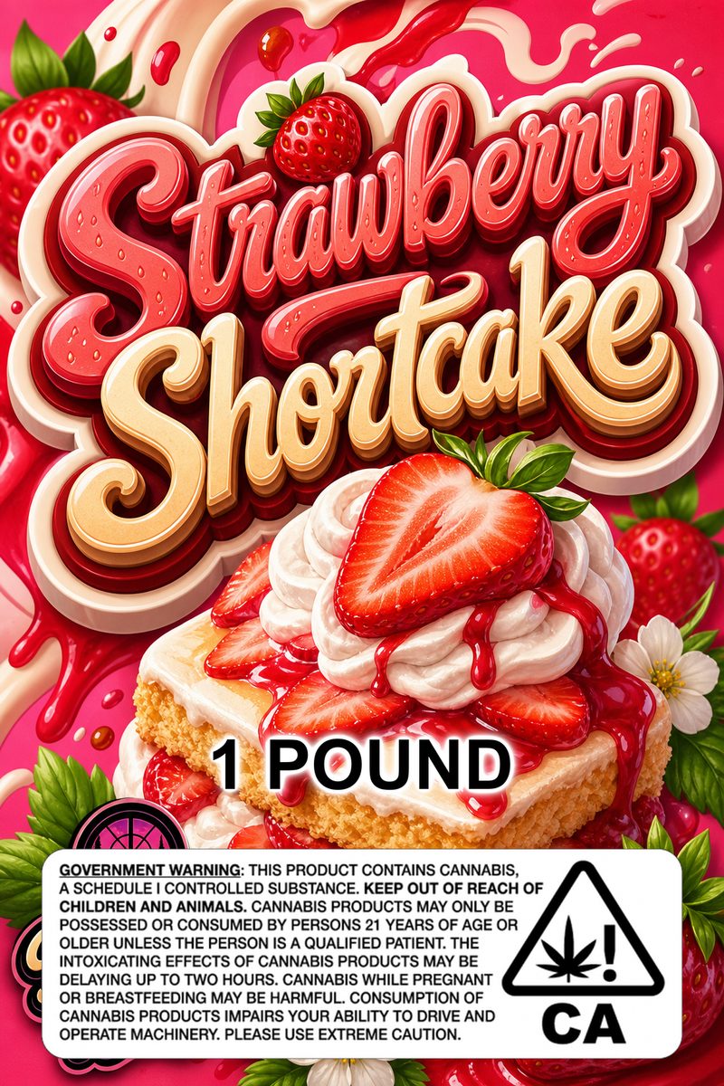 strawberry shortcake custom 6x9 pound bag sticker / turkey-bag flavor label