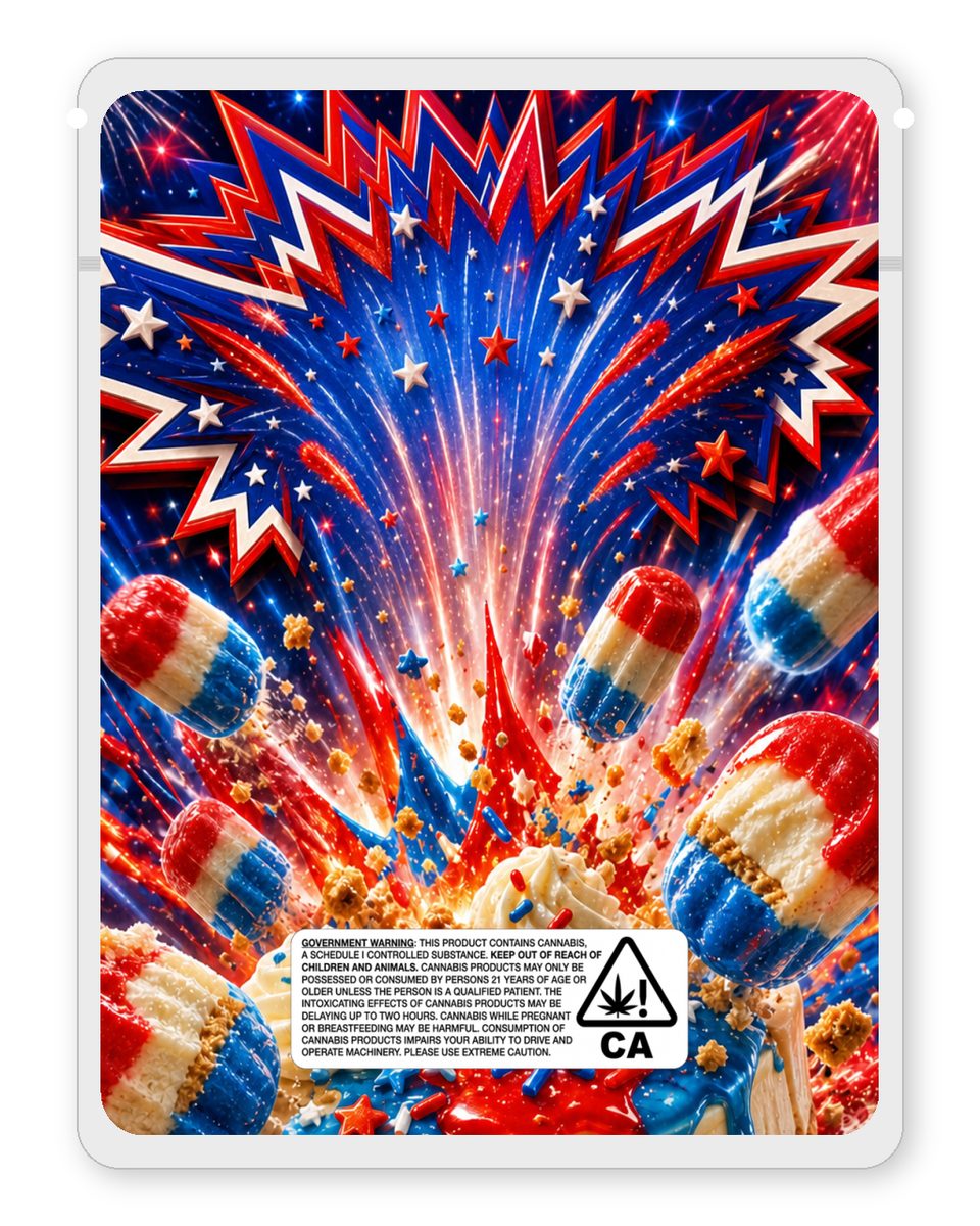 Cheesecake Bomb Pop Bites custom 4"x5" mylar bag design (back)