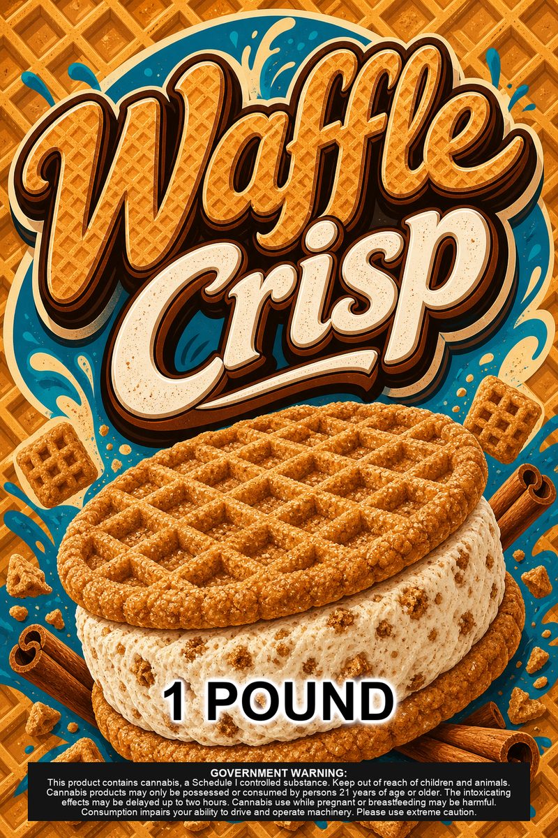 Waffle crisp custom 6x9 pound bag sticker / turkey-bag flavor label