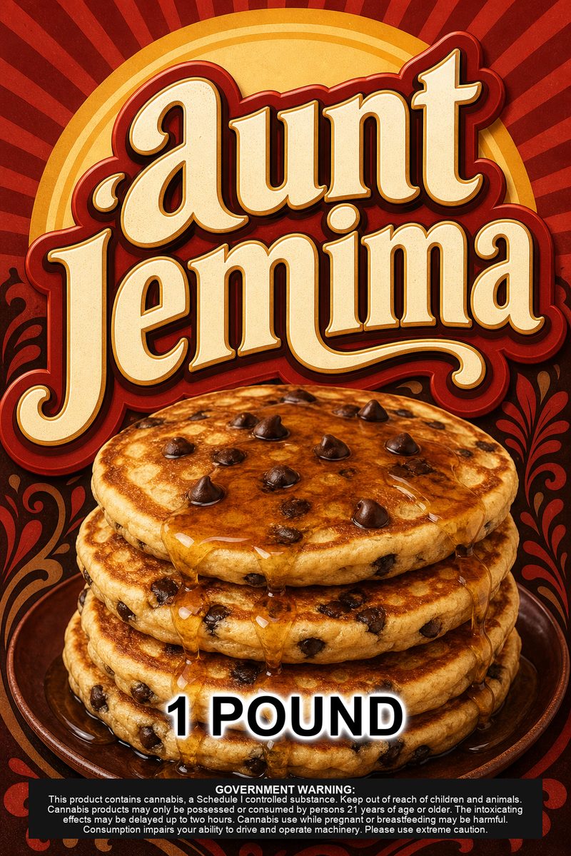 aunt jemima custom 6x9 pound bag sticker / turkey-bag flavor label