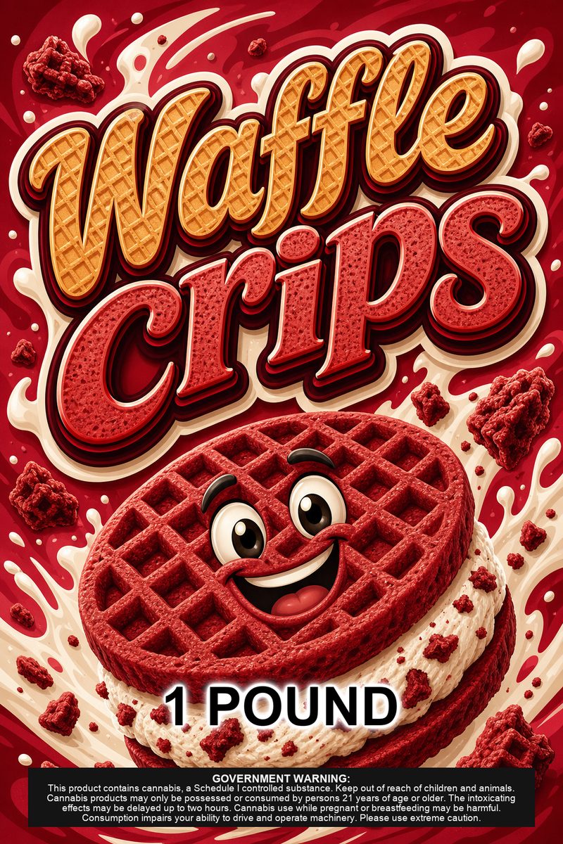 Waffle crips custom 6x9 pound bag sticker / turkey-bag flavor label