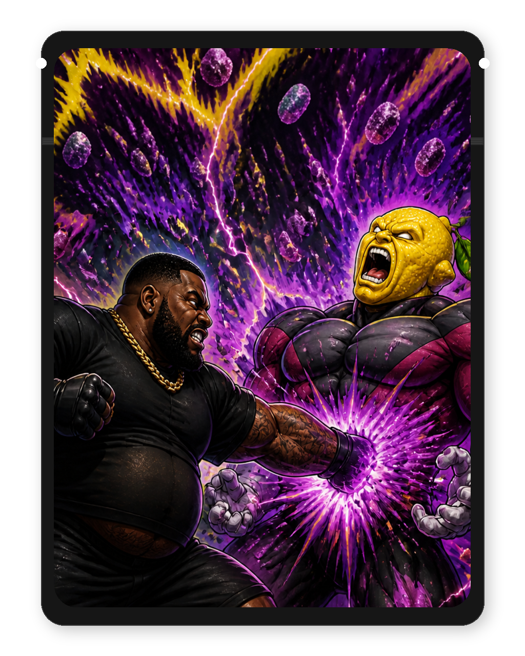 Gut punch custom 4"x5" mylar bag design (back)