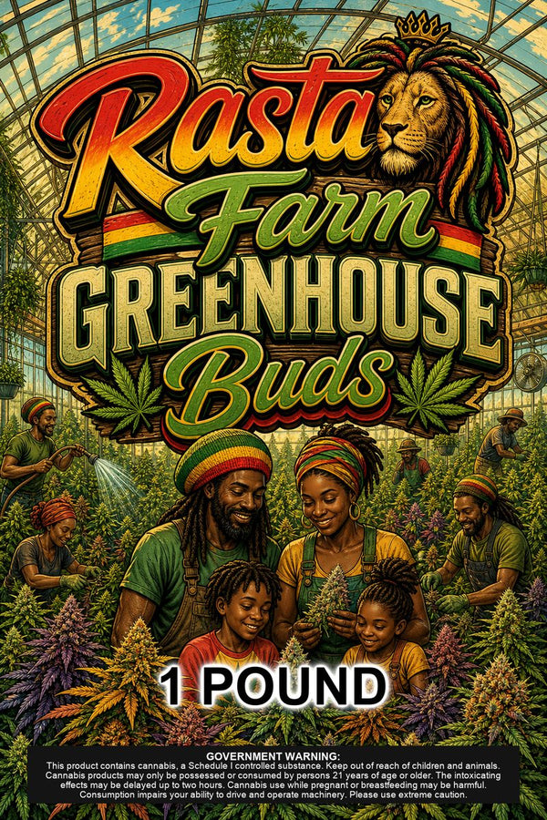 Rasta🦁Farm GreenHouse Buds custom 6x9 pound bag sticker / turkey-bag flavor label