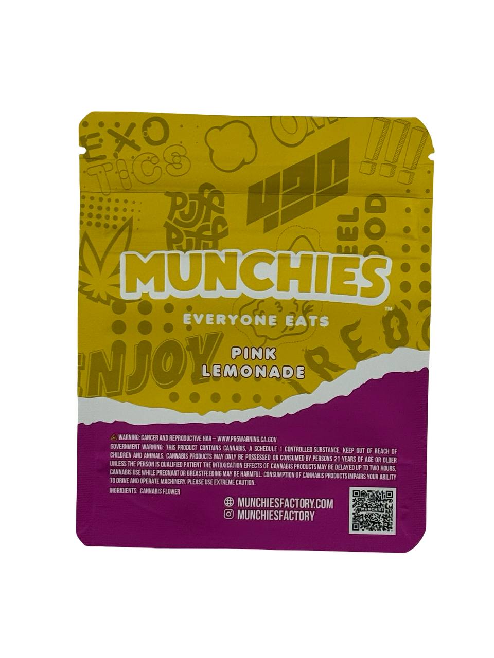 Pink Lemonade 3.5g Mylar Bags Munchies