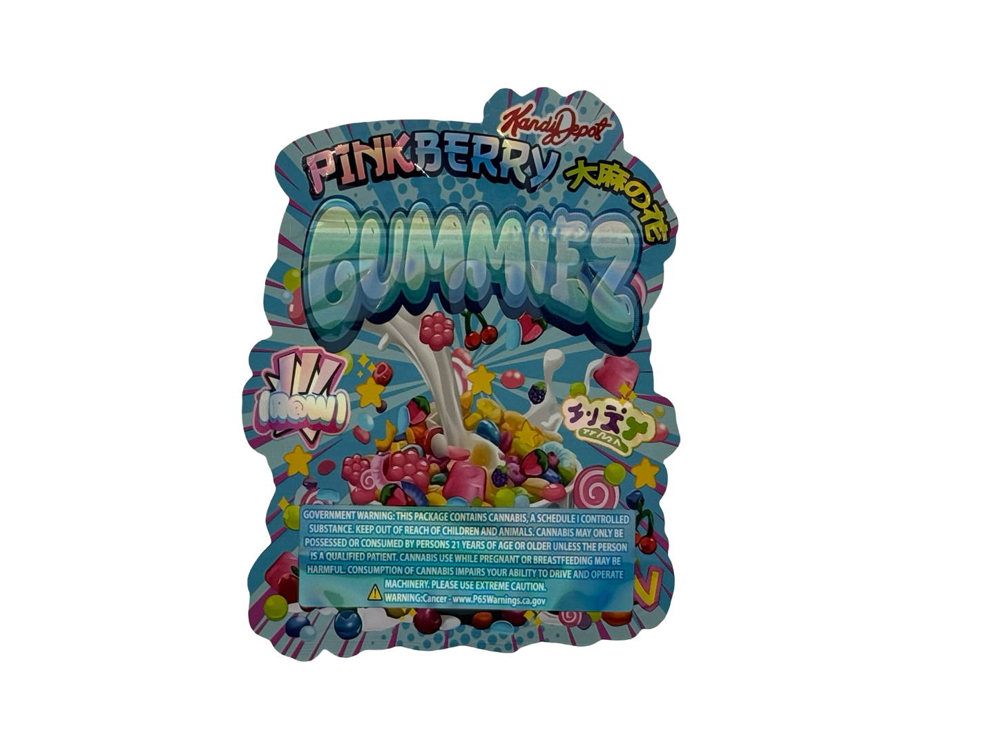 Pinkberry Gummiez mylar bag — back