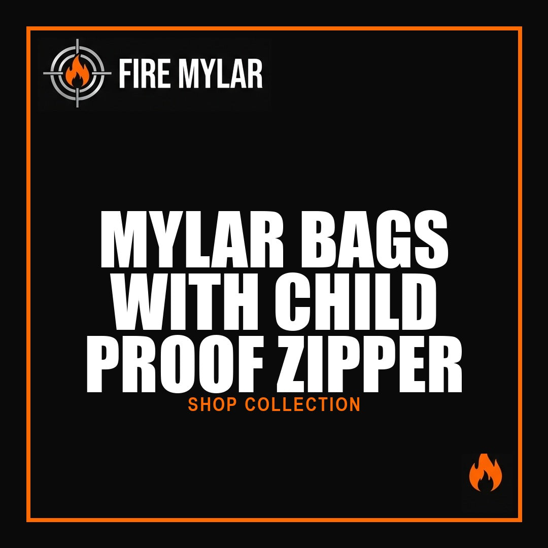 MYLAR BAGS WITH CHILD PROOF ZIPPER