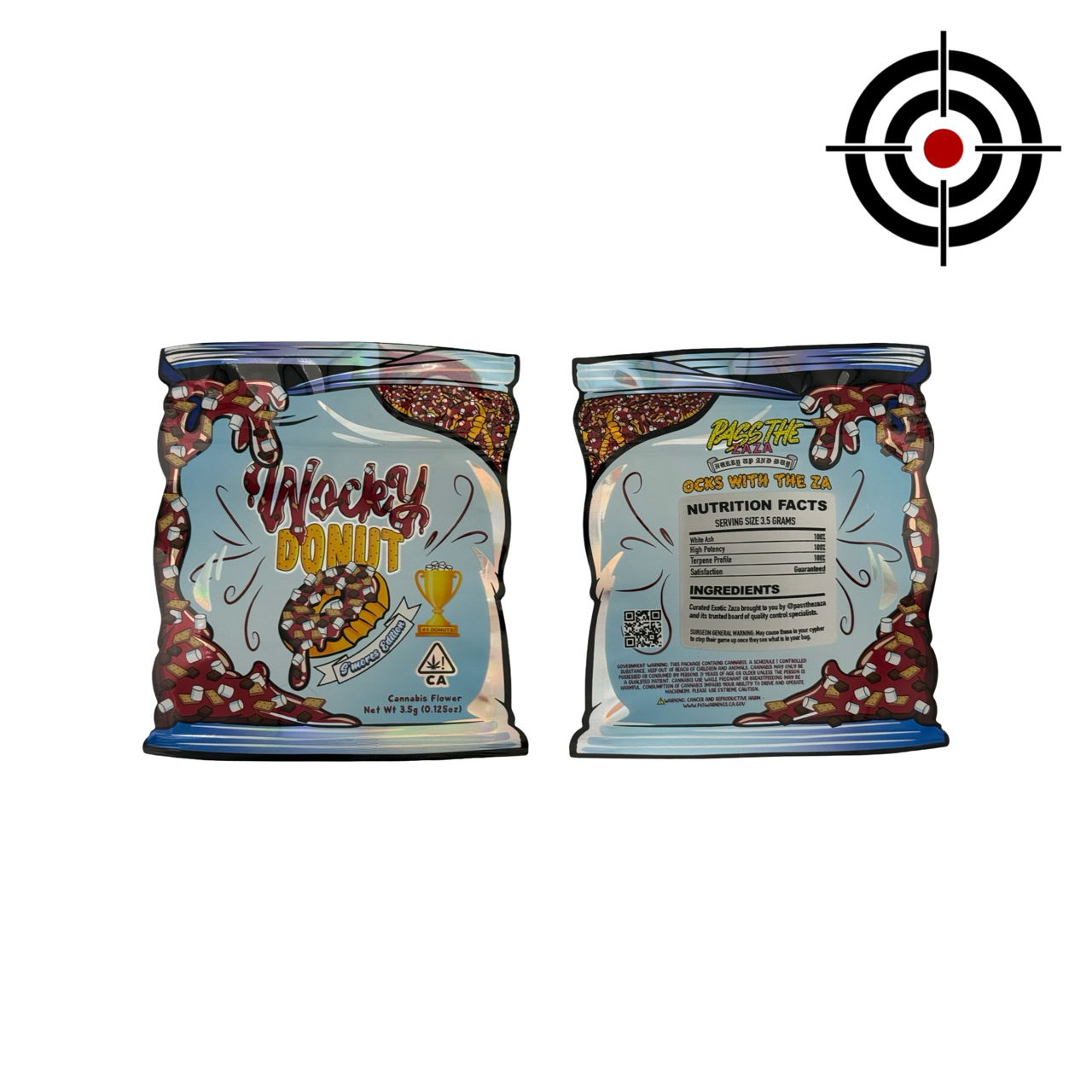 Wocky Donut 3.5g Mylar Bags Pass the Zaza