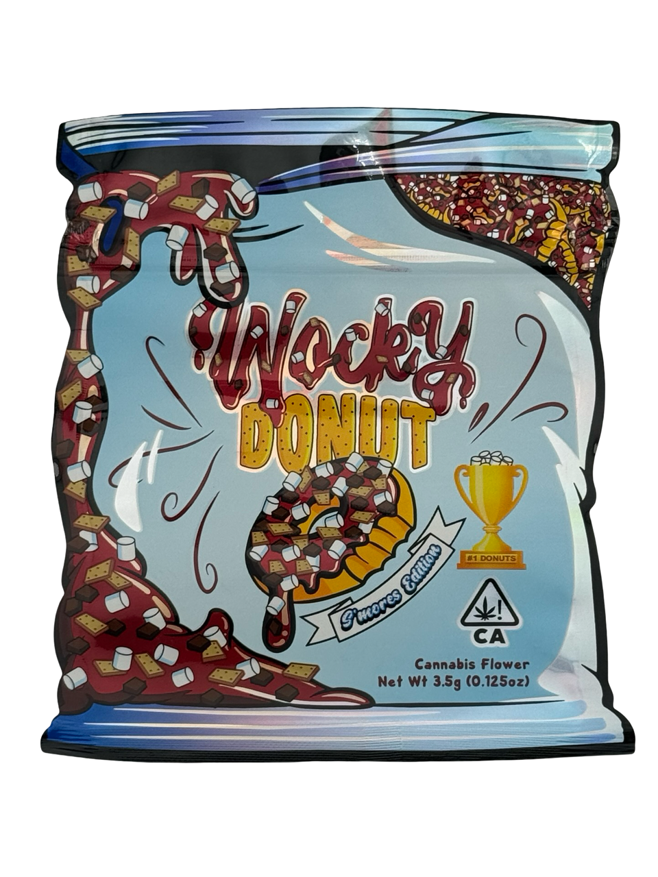 Wocky Donut 3.5g Mylar Bags Pass the Zaza