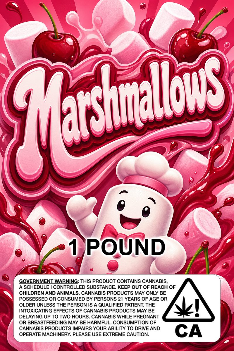 Marshmallows custom 6x9 pound bag sticker / turkey-bag flavor label