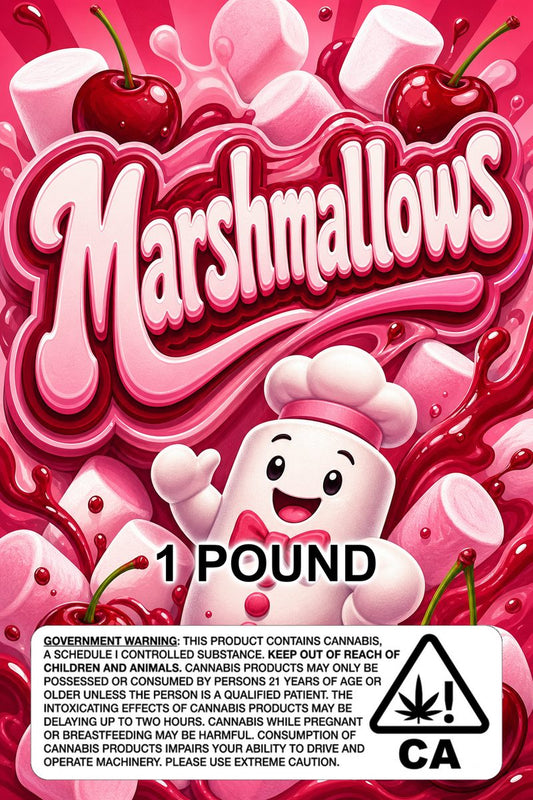 Marshmallows custom 6x9 pound bag sticker / turkey-bag flavor label