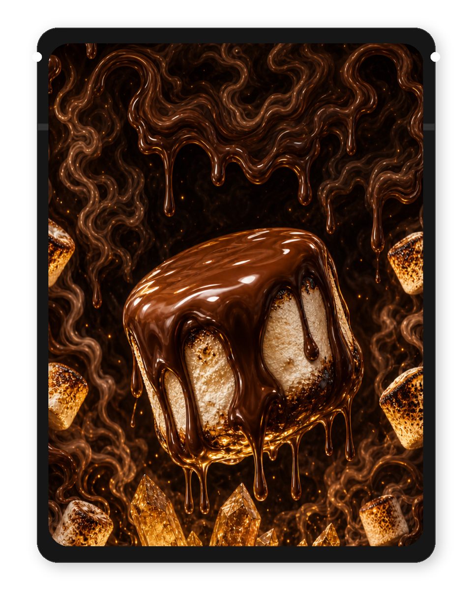 Chocolate Marshmallow custom 4"x5" mylar bag design (back)