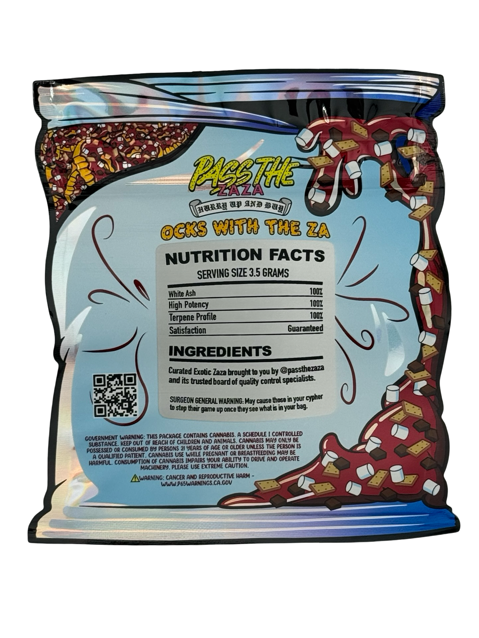 Wocky Donut 3.5g Mylar Bags Pass the Zaza