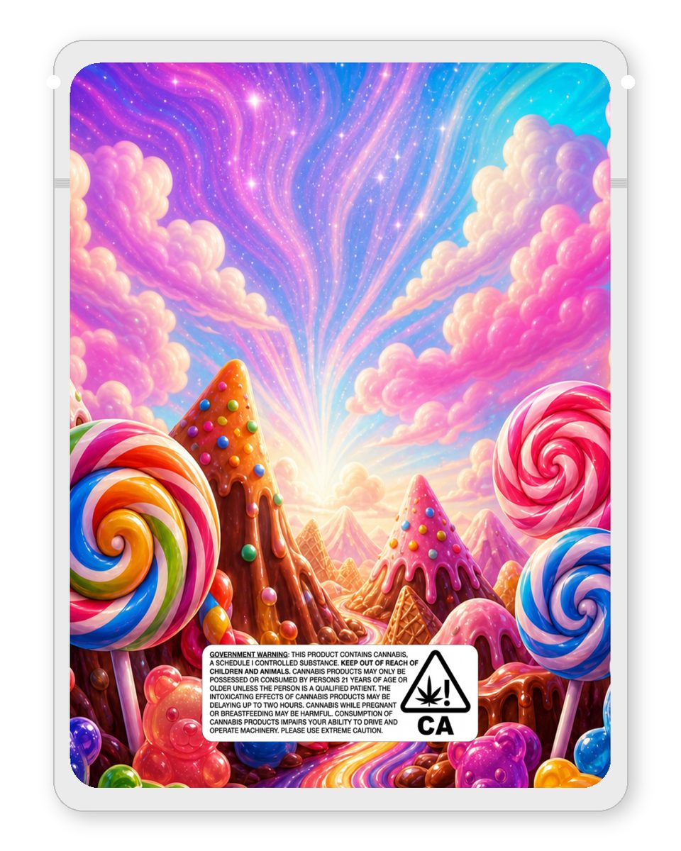 Candy custom 4"x5" mylar bag design (back)