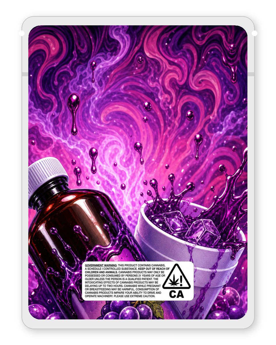 Wocky Syrup custom 4"x5" mylar bag design (back)