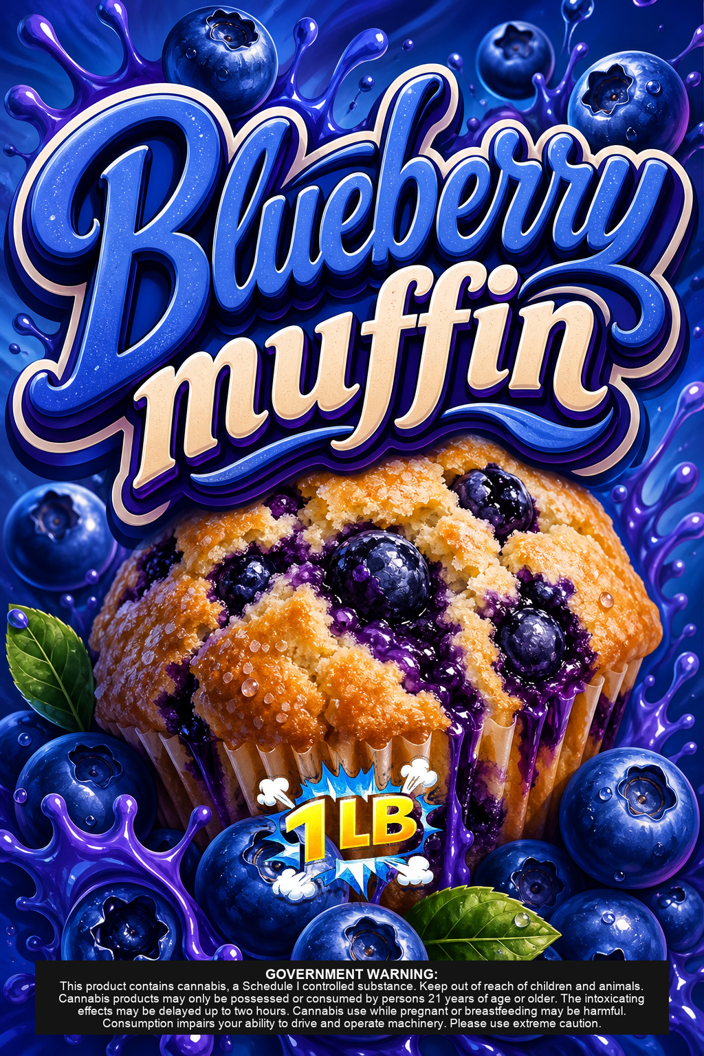 Blueberry muffin custom 6x9 pound bag sticker / turkey-bag flavor label
