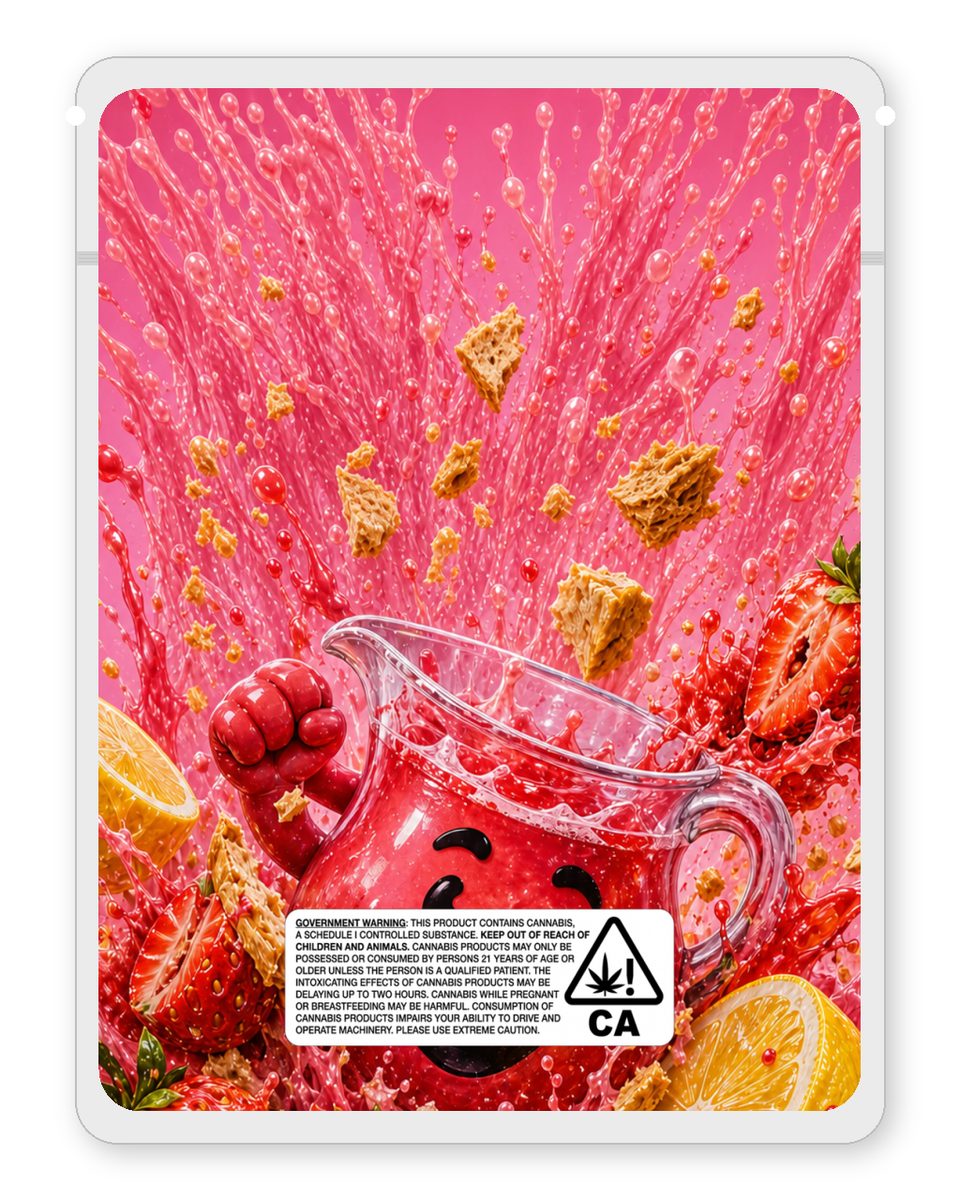 Pastriez strawberry lemonade custom 4"x5" mylar bag design (back)