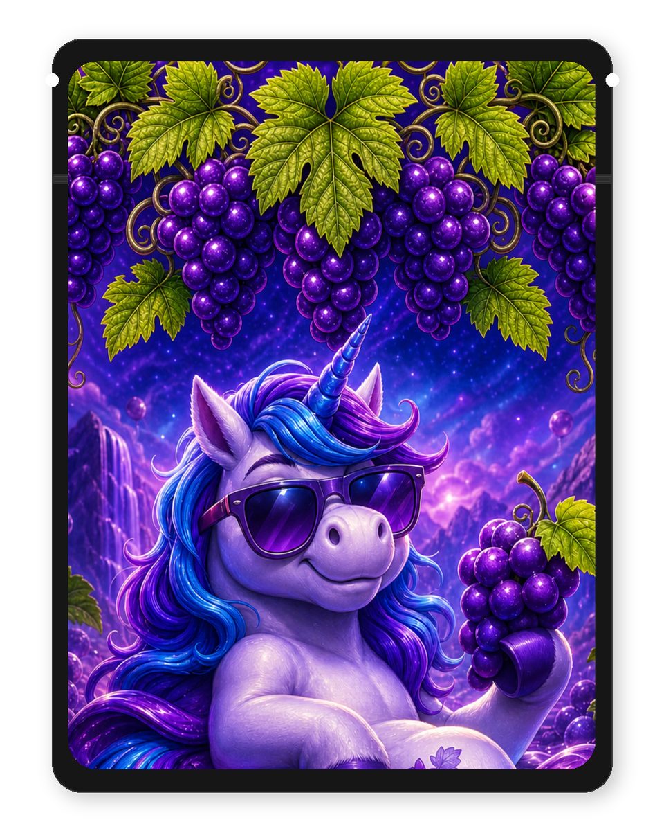 GRAPE BLUNICORN custom 4"x5" mylar bag design (back)