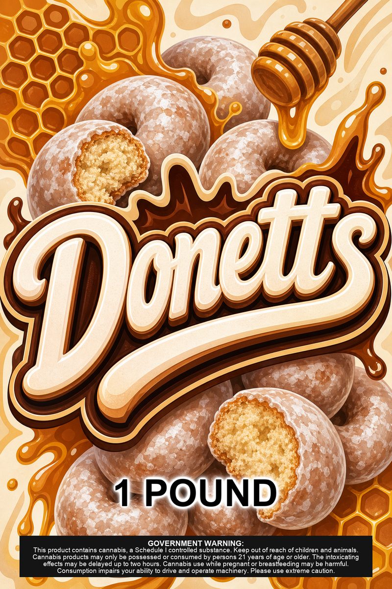 Donetts custom 6x9 pound bag sticker / turkey-bag flavor label