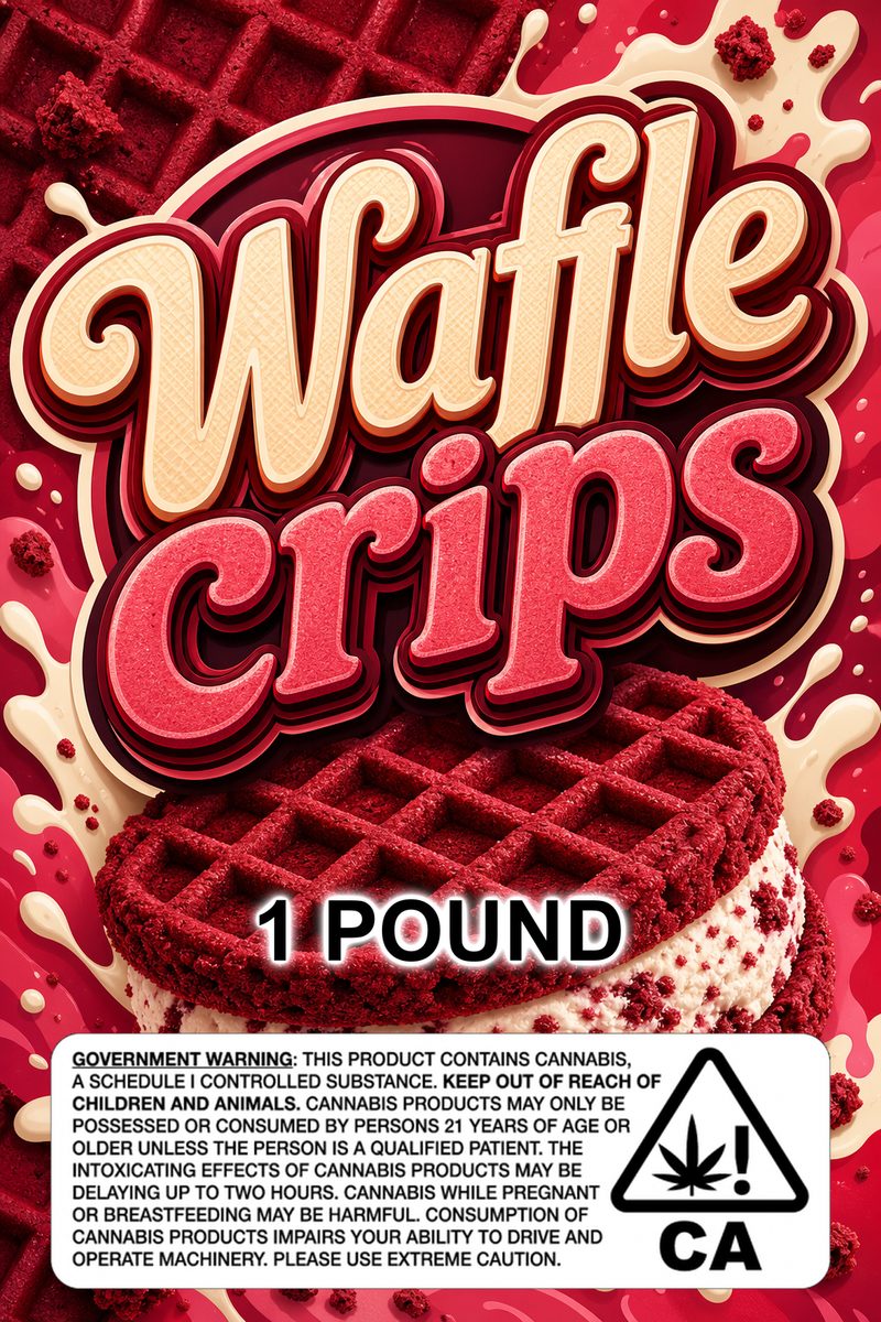 Waffle crips custom 6x9 pound bag sticker / turkey-bag flavor label