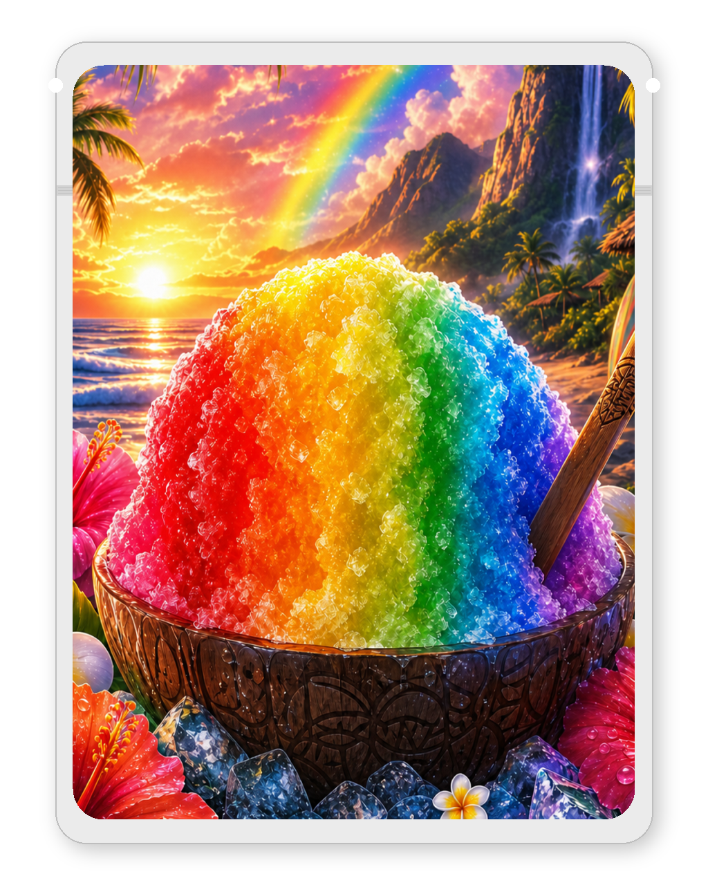Rainbow Ice custom 4"x5" mylar bag design (back)