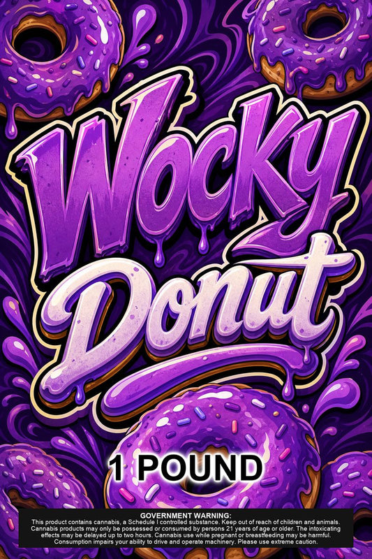 Wocky Donut custom 6x9 pound bag sticker / turkey-bag flavor label