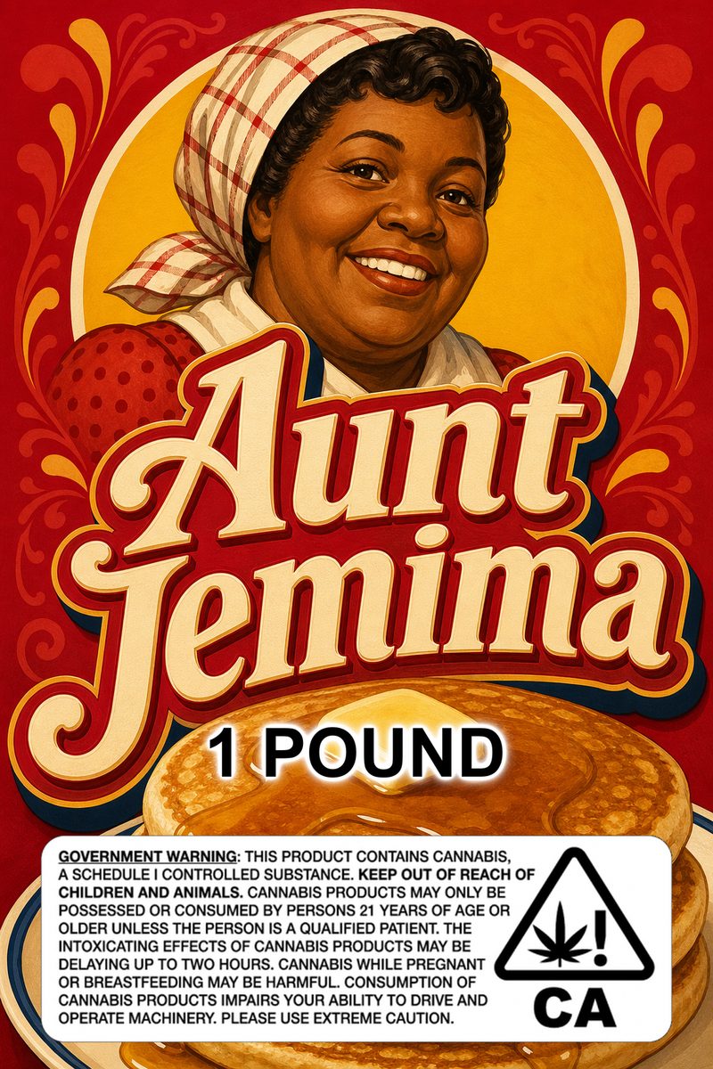aunt jemima custom 6x9 pound bag sticker / turkey-bag flavor label
