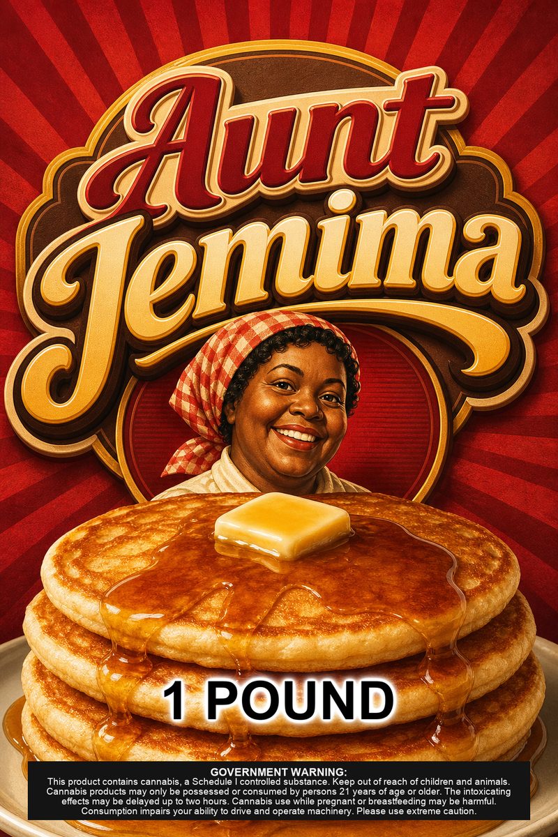 aunt jemima custom 6x9 pound bag sticker / turkey-bag flavor label