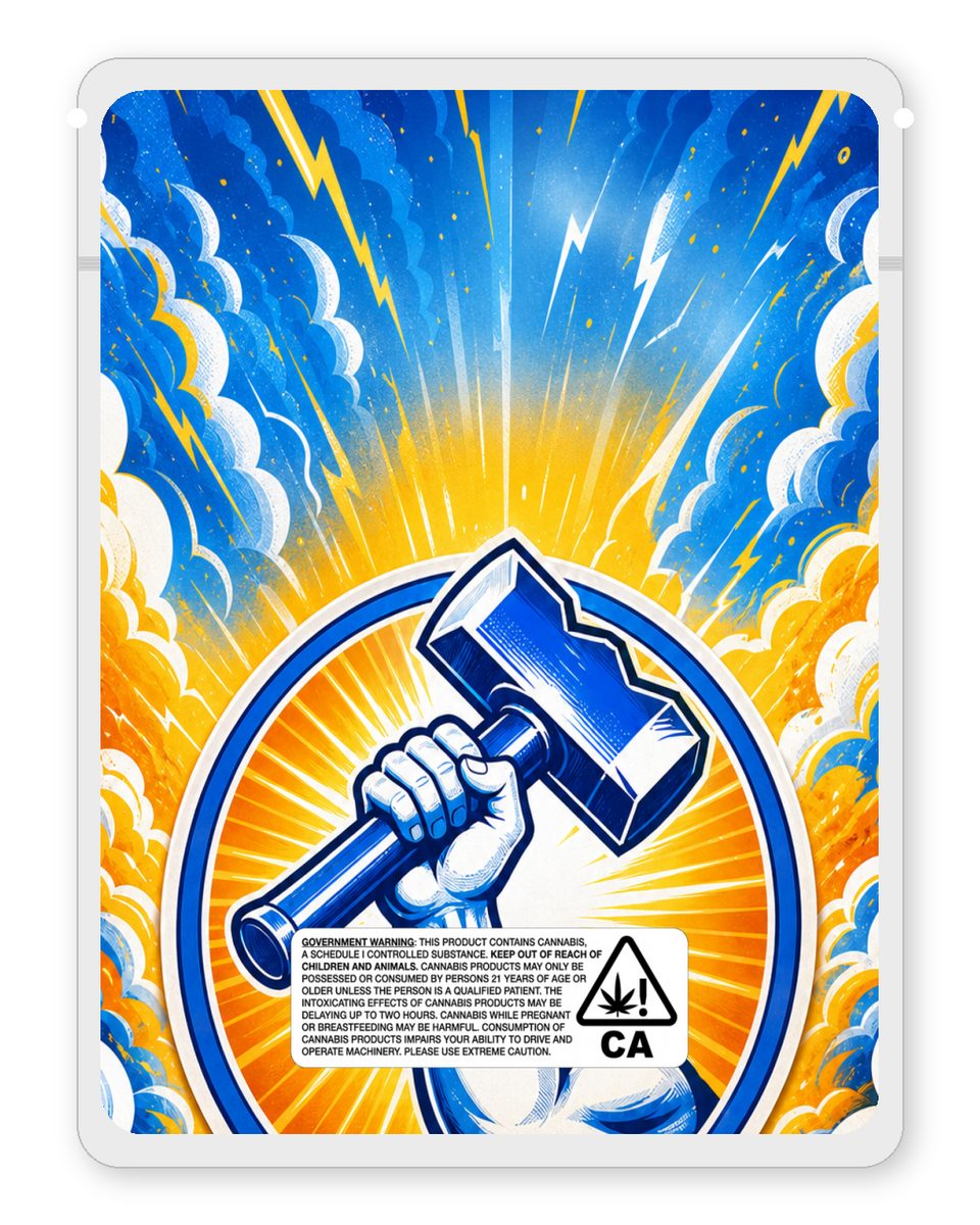 Za and hammer custom 4"x5" mylar bag design (back)