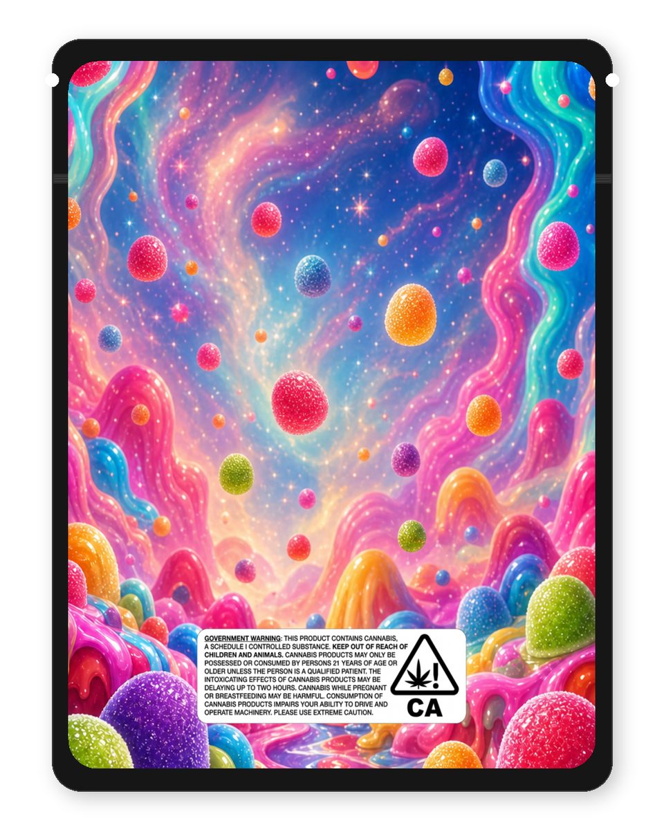 Gum drop custom 4"x5" mylar bag design (back)