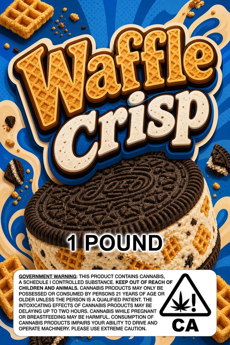 Waffle crisp custom 6x9 pound bag sticker / turkey-bag flavor label