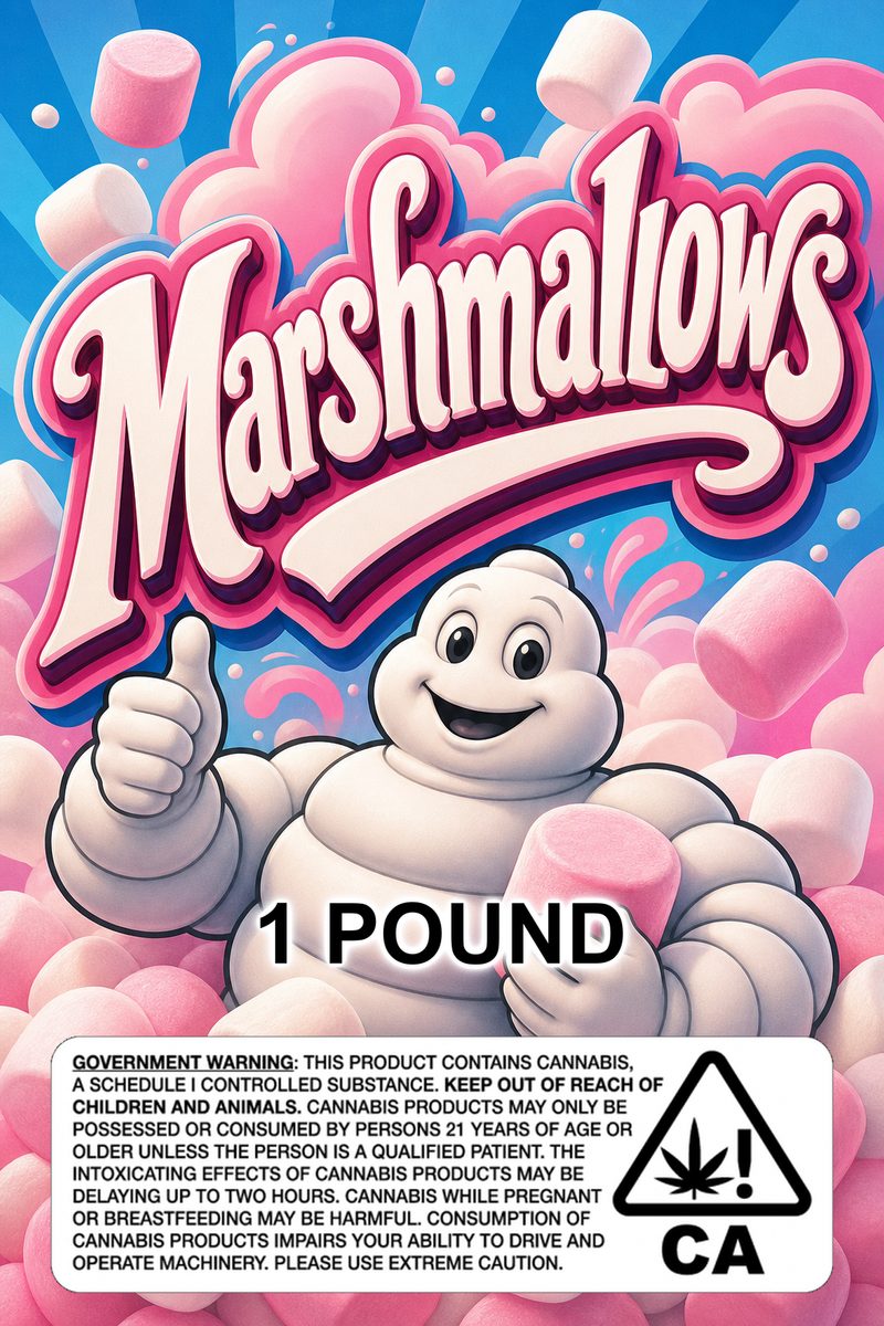 Marshmallows custom 6x9 pound bag sticker / turkey-bag flavor label