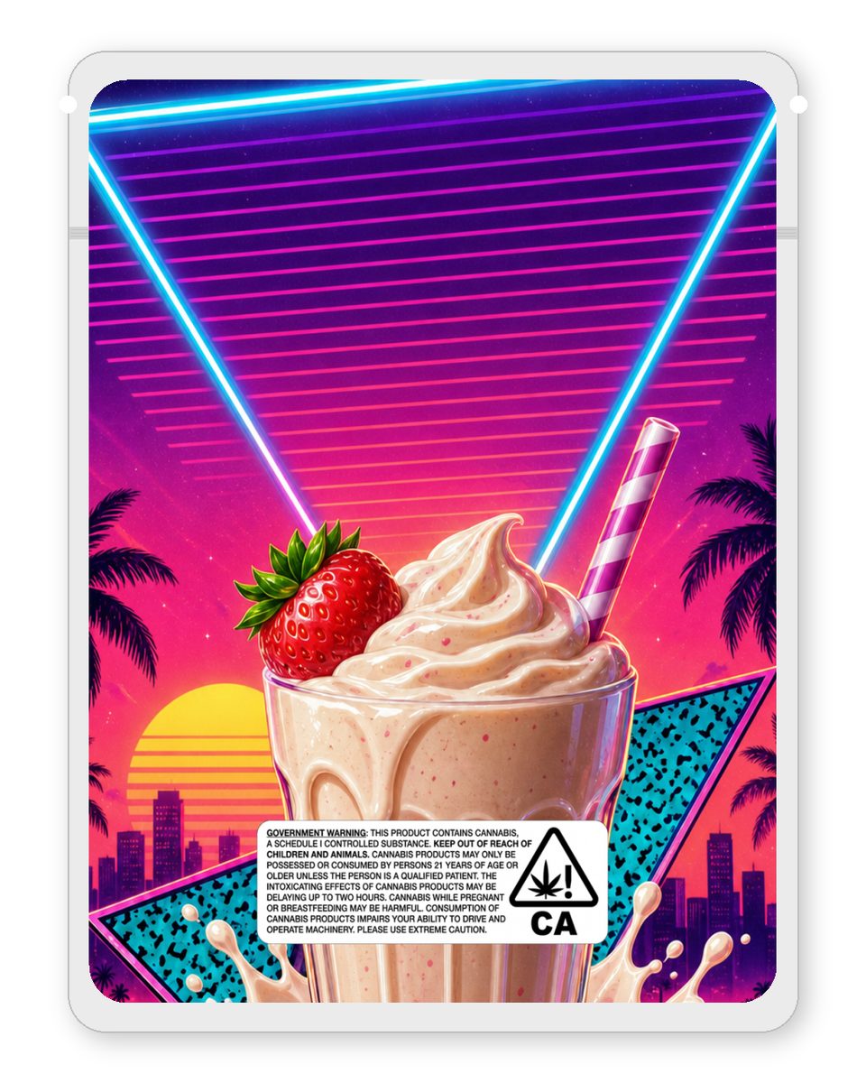 CREAM SMOOTHIE custom 4"x5" mylar bag design (back)