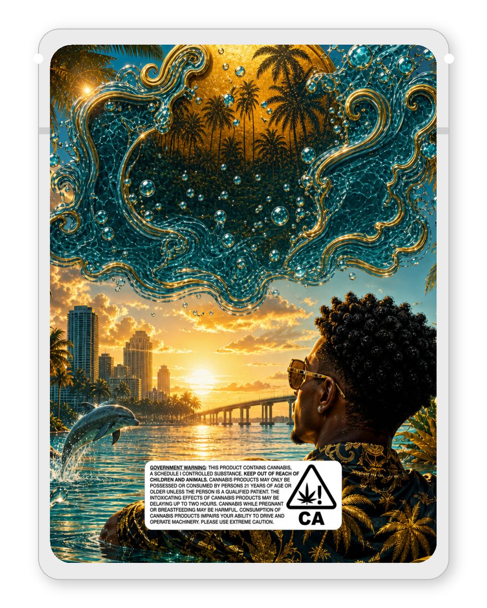 Florida water custom 4"x5" mylar bag design (back)