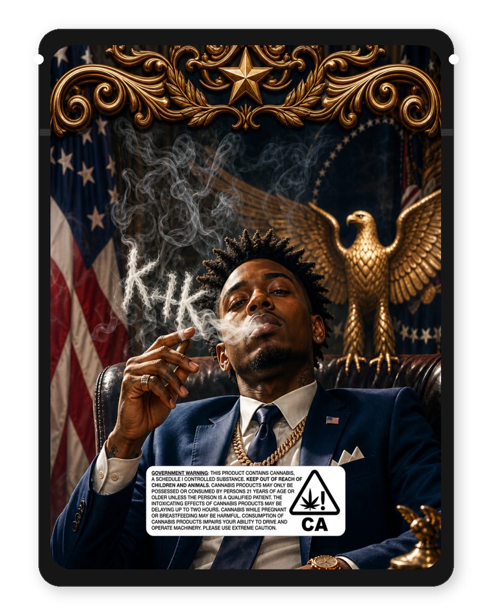 KAMPAIGN custom 4"x5" mylar bag design (back)