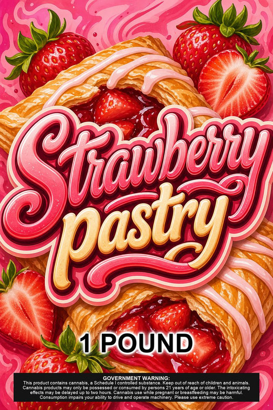 Strawberry pastry custom 6x9 pound bag sticker / turkey-bag flavor label