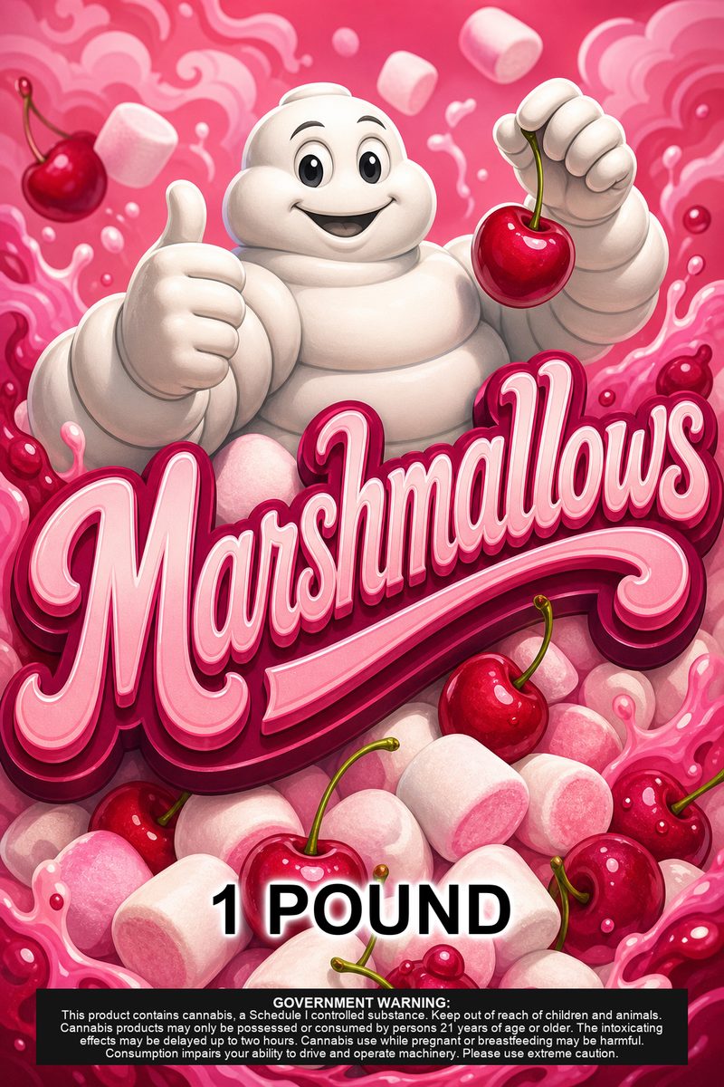 Marshmallows custom 6x9 pound bag sticker / turkey-bag flavor label