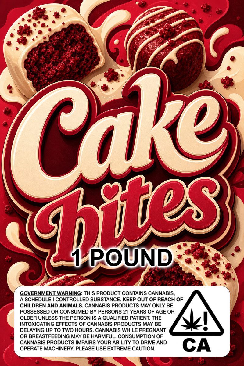 Cake bites custom 6x9 pound bag sticker / turkey-bag flavor label