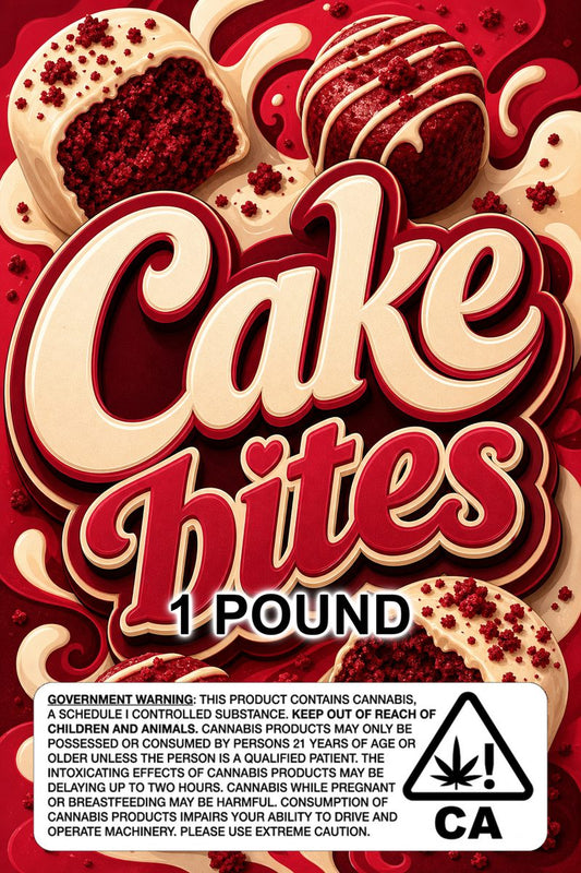 Cake bites custom 6x9 pound bag sticker / turkey-bag flavor label