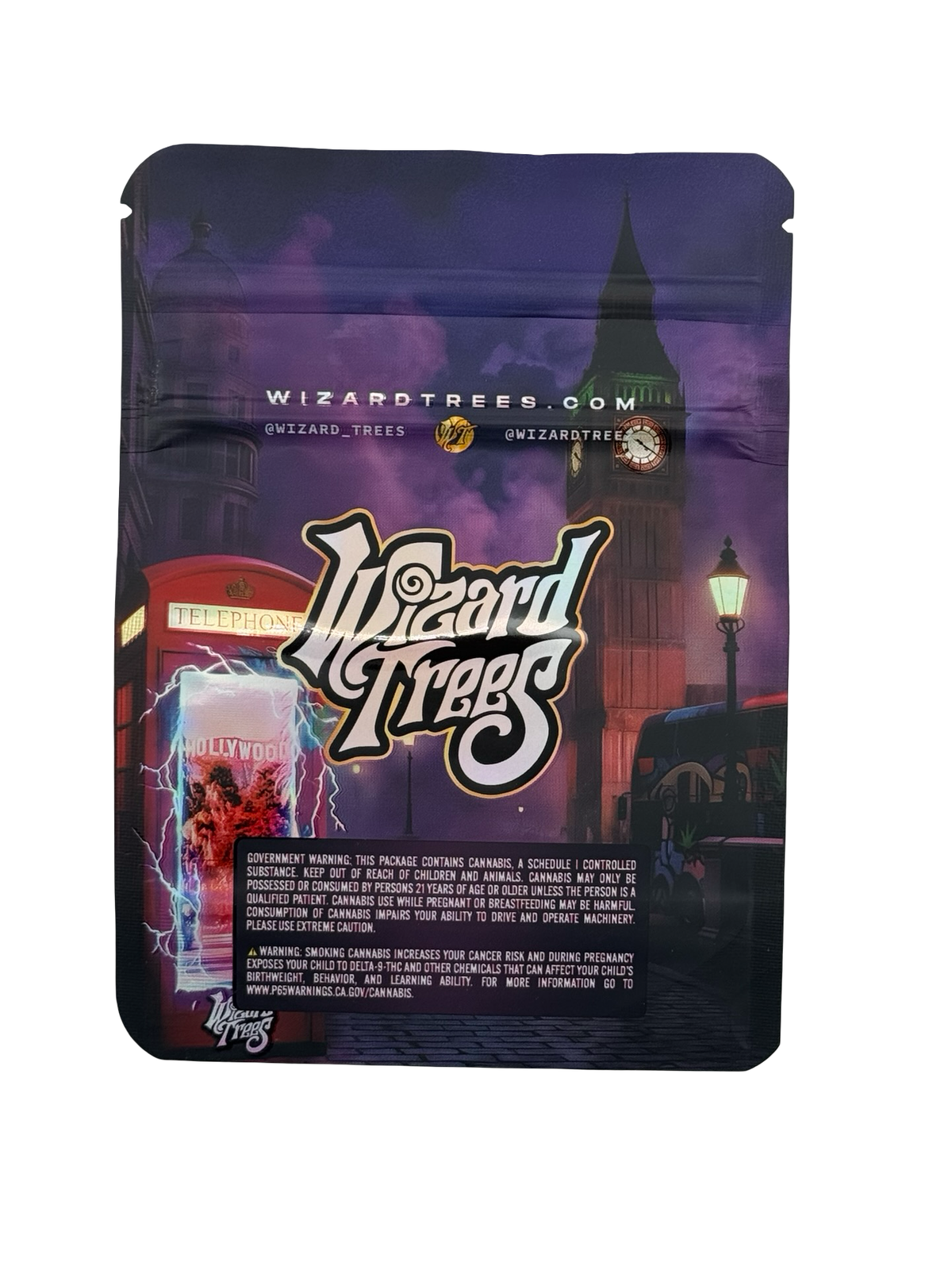 M8 Wizard Trees 3.5g mylar bag back