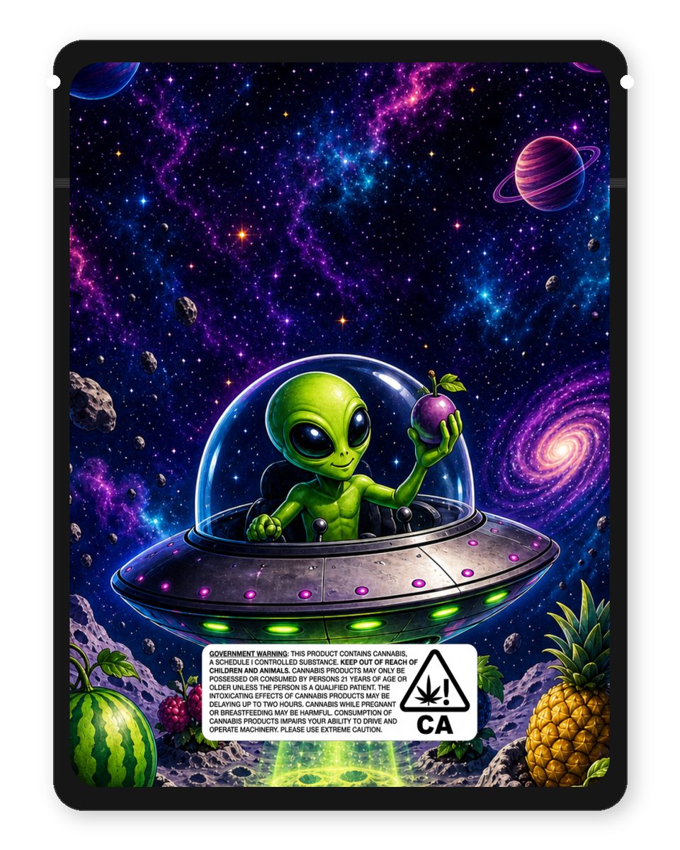Galactic Punch custom 4"x5" mylar bag design (back)