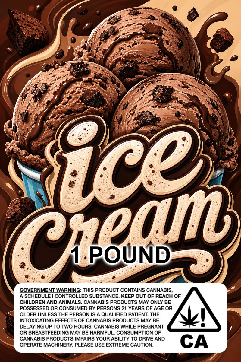 ice cream custom 6x9 pound bag sticker / turkey-bag flavor label