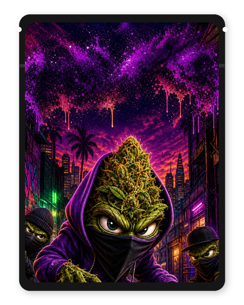Sneakyz exoticz custom 4"x5" mylar bag design (back)